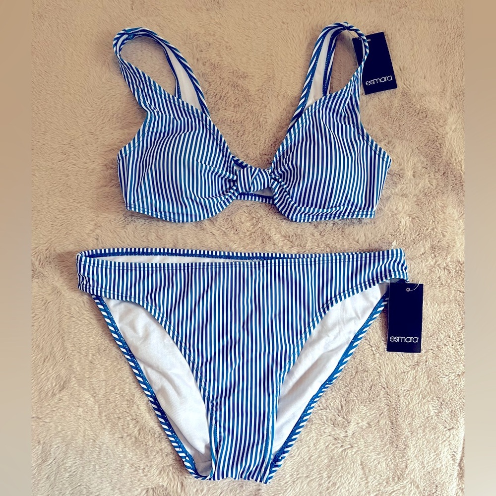 Esmara | Ladies bikini set | top size 4 | bottom size 8 | color: blue & white